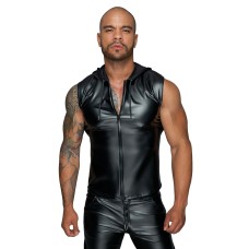 Чоловіча безрукавка з капюшоном Noir Handmade H062 Hooded Shirt, L, мокрий ефект