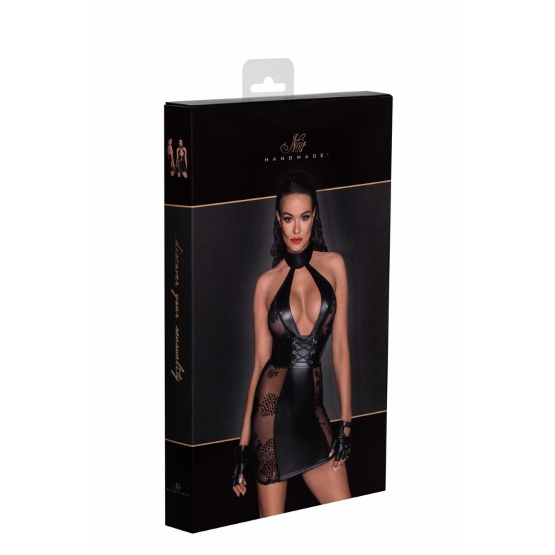 Платье Noir Handmade F238 Short tulle dress with powerwetlook inserts, XXL