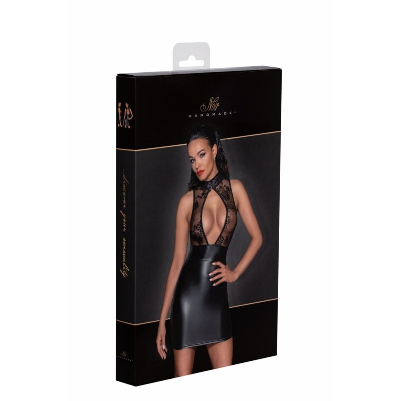 Платье Noir Handmade F241 Short dress with powerwetlook skirt and tulle top, L
