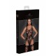 Боді Noir Handmade F242 Tulle body with patterned flock embroidery, M