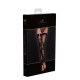 Панчохи без миска Noir Handmade F243 Tulle stockings with patterned flock embroidery, S