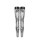 Панчохи без миска Noir Handmade F243 Tulle stockings with patterned flock embroidery, 3XL