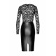 Сукня Noir Handmade F295 Euphoria, M, black, мереживо, глибоке декольте, спідниця міді під латекс