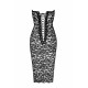 Сукня Noir Handmade F301 Catalyst, XXL, black, міді, мереживо, відкриті плечі, шнурівка на спині