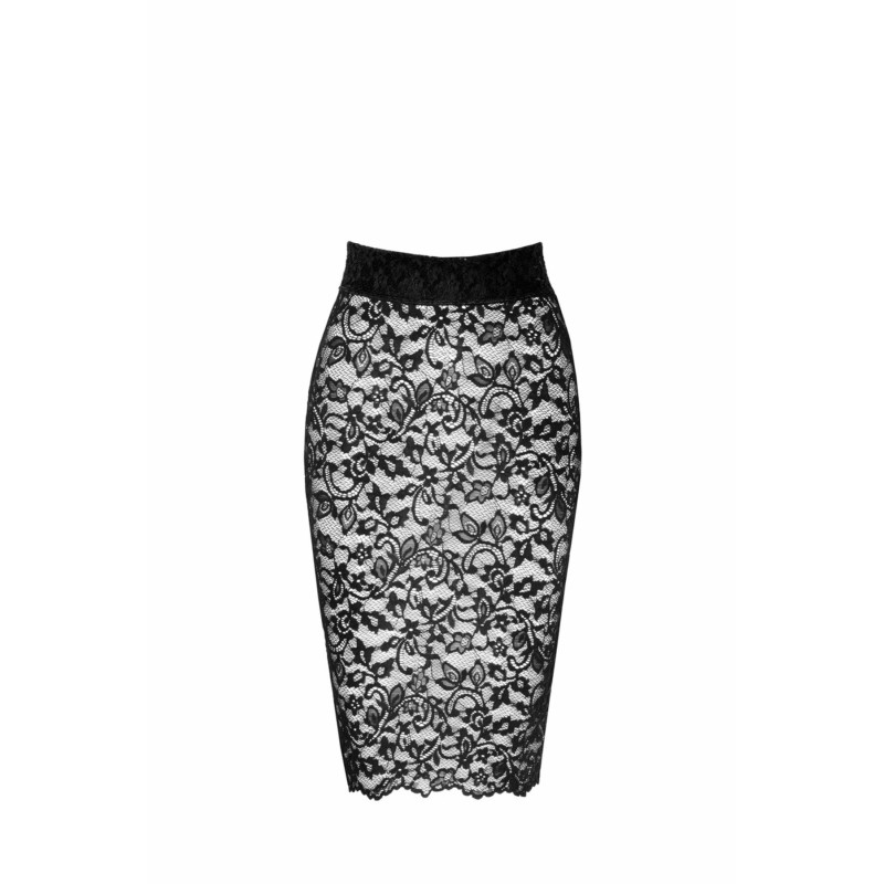 Спідниця Noir Handmade F302 Ambivalence, XL, black, мереживо, довжина за коліна, шнурівка ззаду