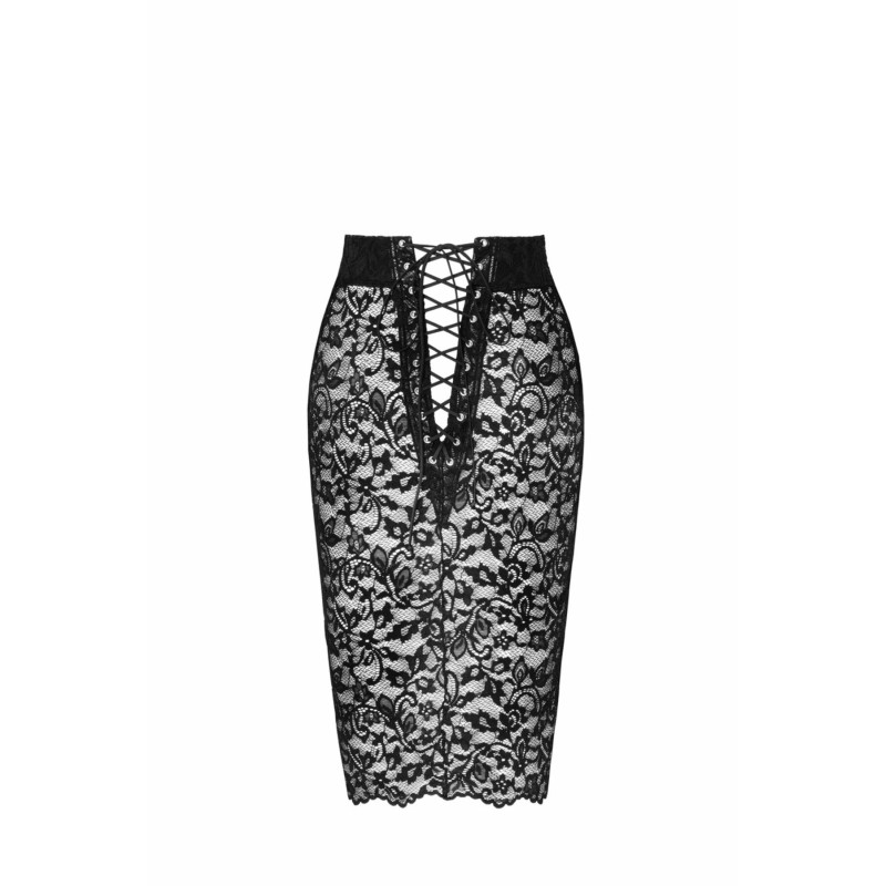 Спідниця Noir Handmade F302 Ambivalence, XXL, black, мереживо, довжина за коліна, шнурівка ззаду