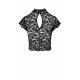 Топ Noir Handmade F303 Essence, XL, black, мереживний, короткий рукав, комір-стійка