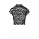 Топ Noir Handmade F303 Essence, 3XL, black, мереживний, короткий рукав, комір-стійка