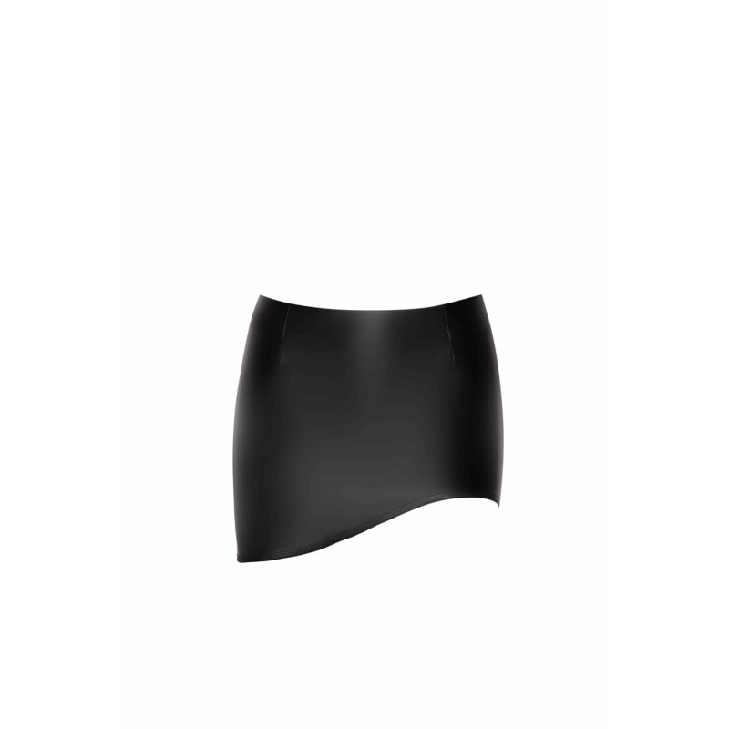 Спідниця Noir Handmade F305 Legacy, L, black, міні, під латекс, асиметричний крій