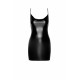 Сукня Noir Handmade F307 Mirage, XL, black, міні, під латекс, відкрита спина, декор зі стразів