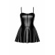 Сукня Noir Handmade F308 Dreamer, XL, міні, під латекс, відкриті плечі, спідниця кльош, блискавка спереду