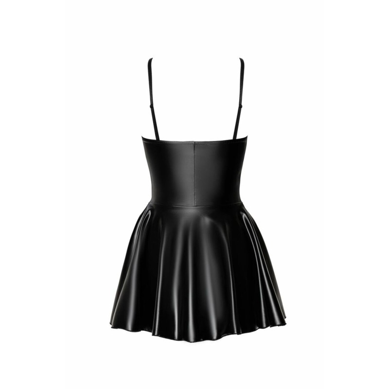 Платье Noir Handmade F308 Dreamer, XXL, мини, под латекс, открытые плечи, юбка клеш, молния спереди