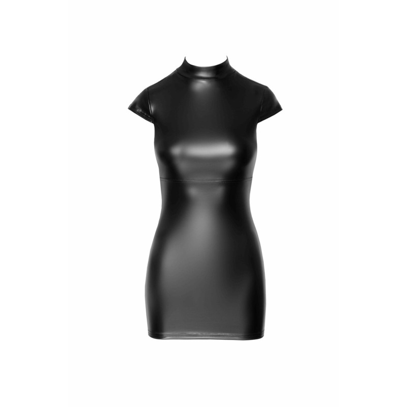Платье Noir Handmade F309 Fantasy, M, black, мини, под латекс, короткий рукав, шнуровка сзади