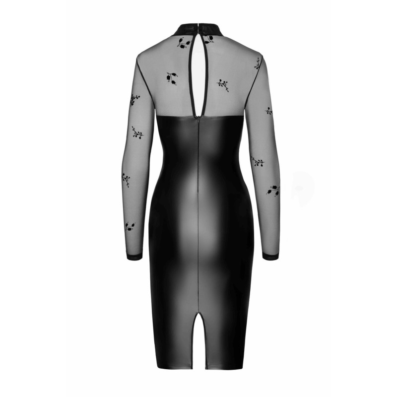 Сукня Noir Handmade F310 Sublime, L, black, міді, мокрий ефект, верх — сітка, довгий рукав