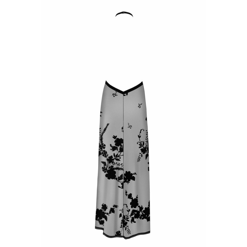 Сукня Noir Handmade F312 Divinity, M, black, прозора, до підлоги, відкрита спина, розріз збоку