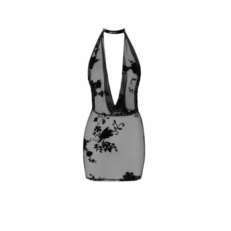 Сукня Noir Handmade F313 Mythos, S, black, прозора, міні, відкрита спина, декор зі стразів