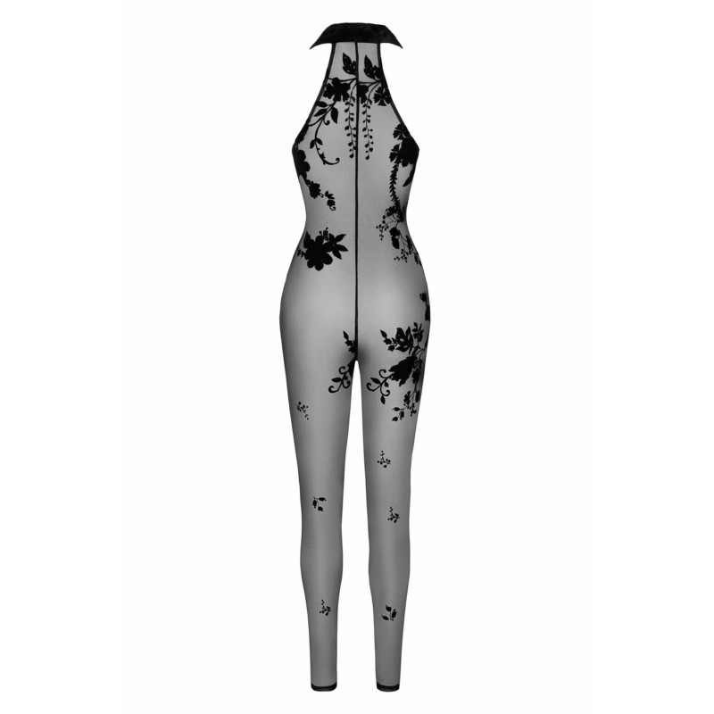 Бодістокінг Noir Handmade F315 Ego, 3XL, black, прозорий, верх халтер, блискавка на все тіло