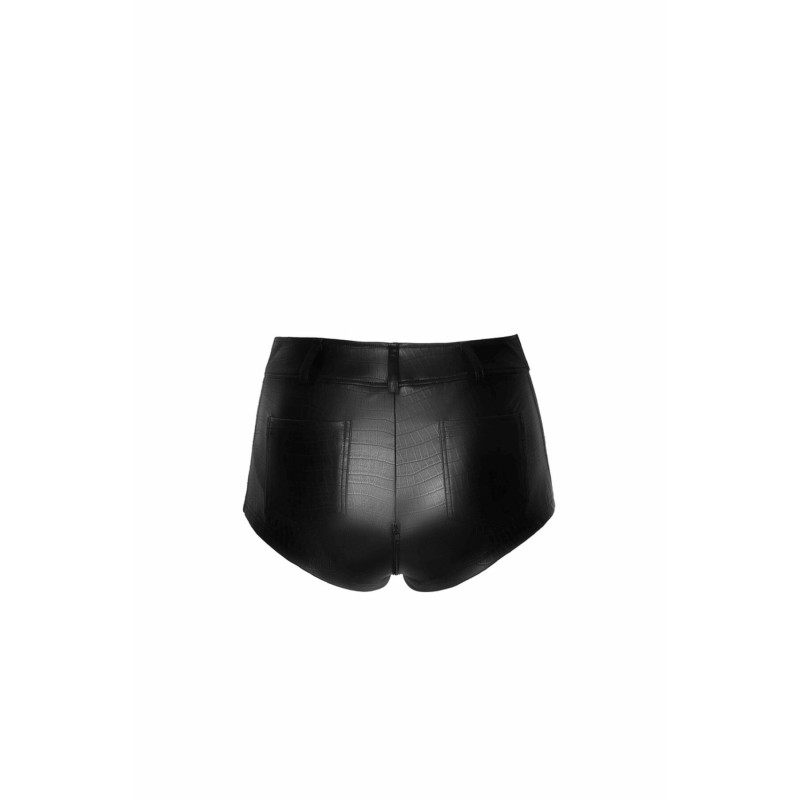 Шортики Noir Handmade F318 Wild, XXL, black, під латекс, крокодиловий принт, з доступом