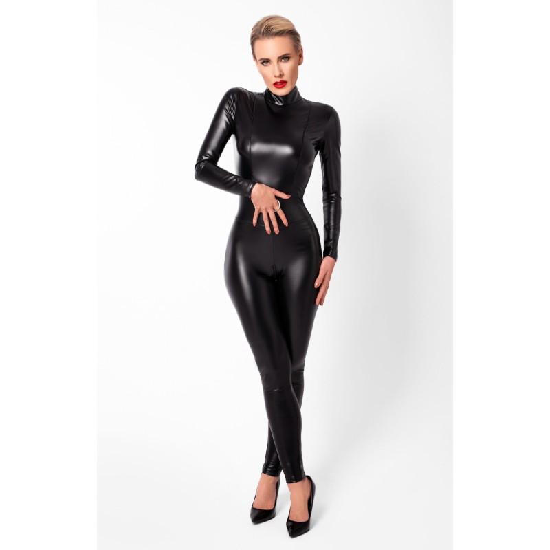 Комбінезон Noir Handmade F319 Caged, XL, під латекс, довгий рукав, з доступом, кільце на поясі