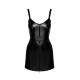 Платье Noir Handmade F320 Starlet, M, под латекс, мини, молния по всей длине, кольцо на поясе