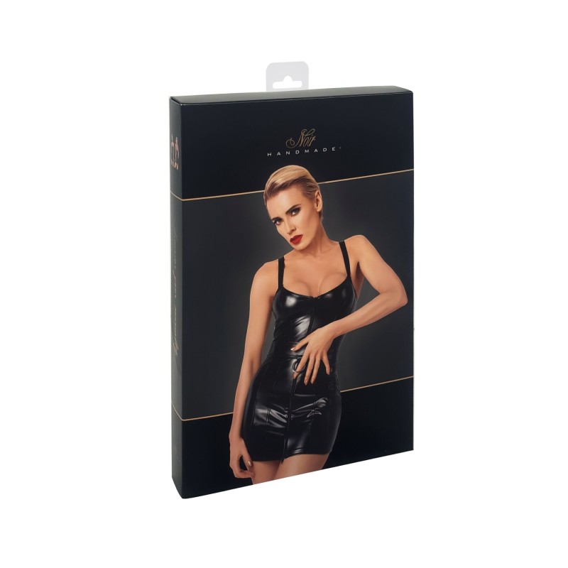 Платье Noir Handmade F320 Starlet, L, под латекс, мини, молния по всей длине, кольцо на поясе