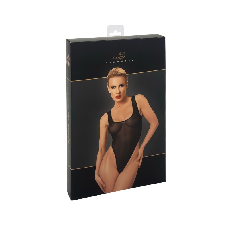 Боді Noir Handmade F322 Paparazzi, L, прозоре, низ стрінги, високі вирізи