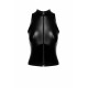 Топ Noir Handmade F324 Glam, L, black, халтер, на молнии, виниловые вставки, воротник-стойка