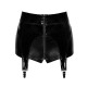 Шортики Noir Handmade F325 Glam, M, black, вініл, висока талія, кріплення для панчіх, з доступом