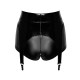 Шортики Noir Handmade F325 Glam, XL, black, винил, высокая талия, крепления для чулок, с доступом