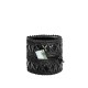 Жіночий гаманець-браслет Noir Handmade F326, black, під шкіру, рельєфний візерунок, кишеня на блискавці