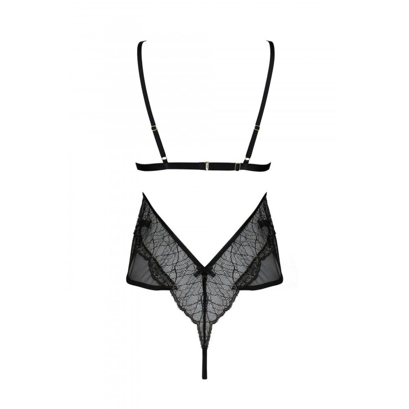 Боді Passion AMBERLY BODY black, S/M, відкрита спина, низ стрінги