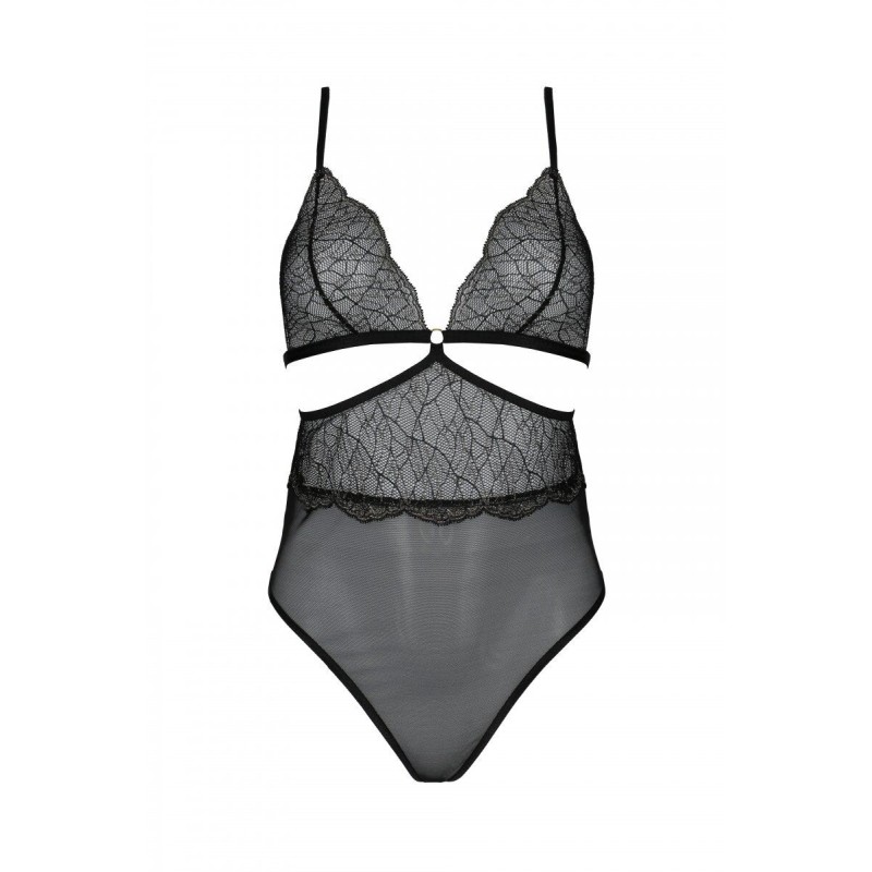 Боді Passion AMBERLY BODY black, XXL/XXXL, відкрита спина, низ стрінги