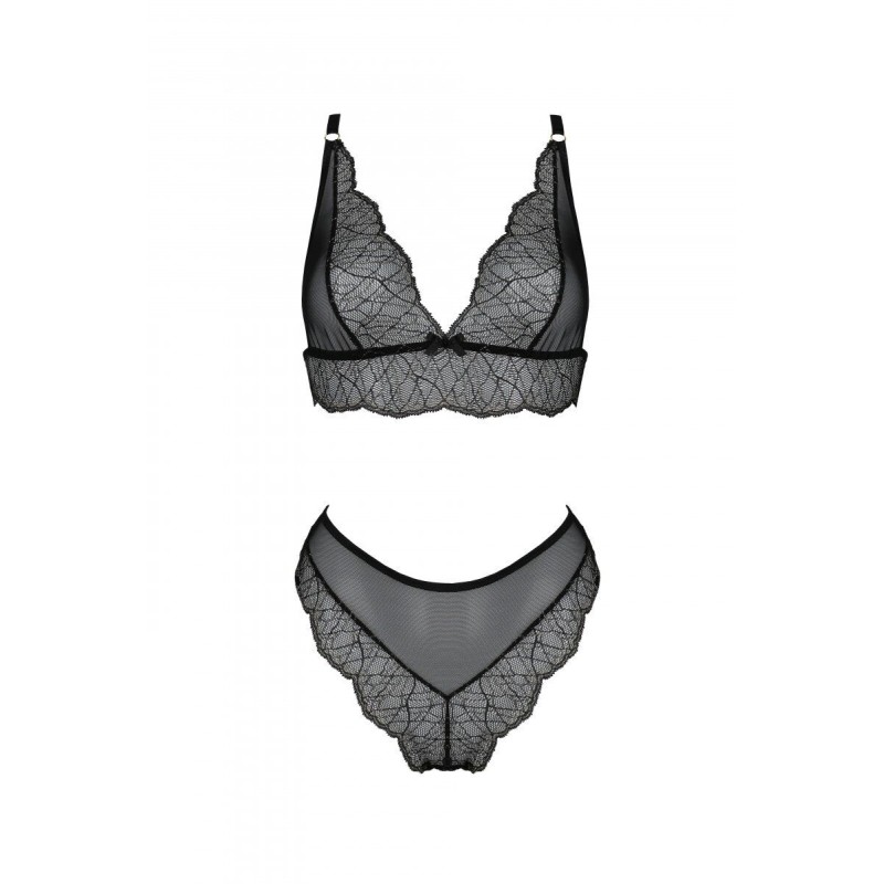 Комплект Passion AMBERLY SET black, XXL/XXXL, бралет і трусики бразиліана