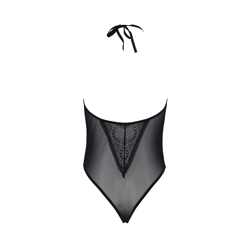 Боді Passion DROSERA BODY black, L/XL, високі вирізи, верх на зав’язках