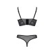 Комплект Passion DROSERA SET black, XXL/XXXL, сетка+кружево, бюстье и трусики танга