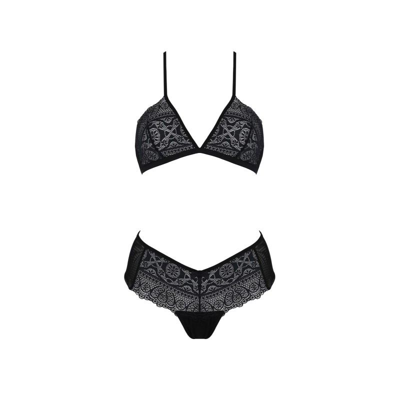 Комплект Passion KERRIA BIKINI black, XXL/XXXL, бралетт и трусики-бикини