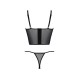 Комплект Passion KERRIA SET black, L/XL, сітка+мереживо, бюстьє та стрінги