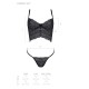 Комплект Passion KERRIA SET black, L/XL, сітка+мереживо, бюстьє та стрінги