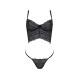 Комплект Passion KERRIA SET black, XXL/XXXL сітка+мереживо, бюстьє та стрінги