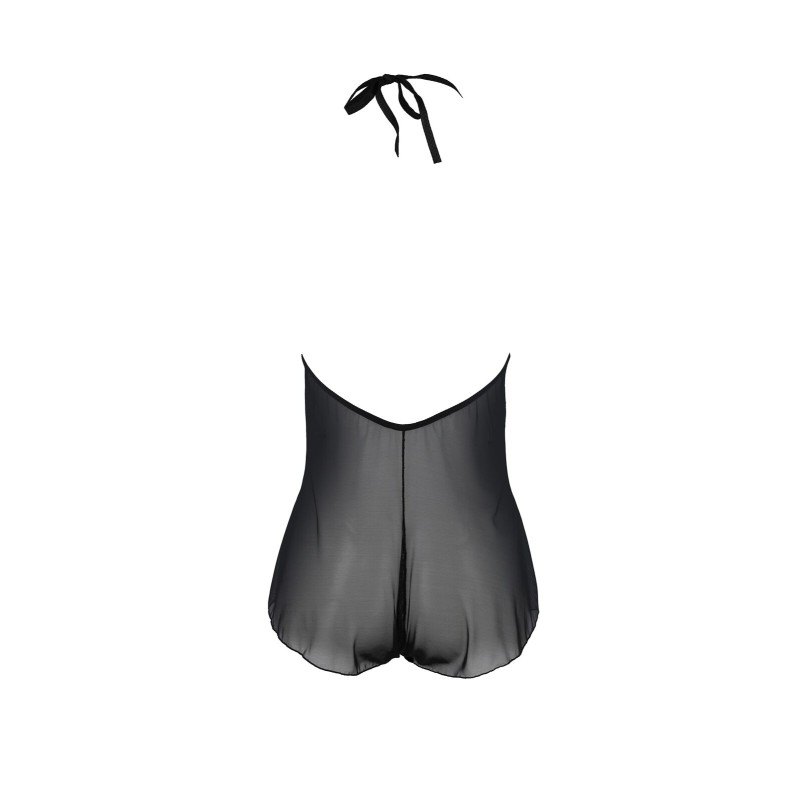 Боди Passion LEAFA BODY black, XXL/XXXL  на завязках, мягкая чашка, низ в виде шортиков