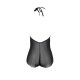 Боди Passion LEAFA BODY black, XXL/XXXL  на завязках, мягкая чашка, низ в виде шортиков