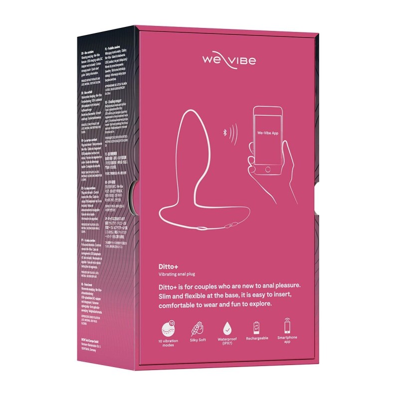 Анальная смарт-вибропробка We-Vibe Ditto+ Cosmic Pink, 10 режимов, пульт ДУ