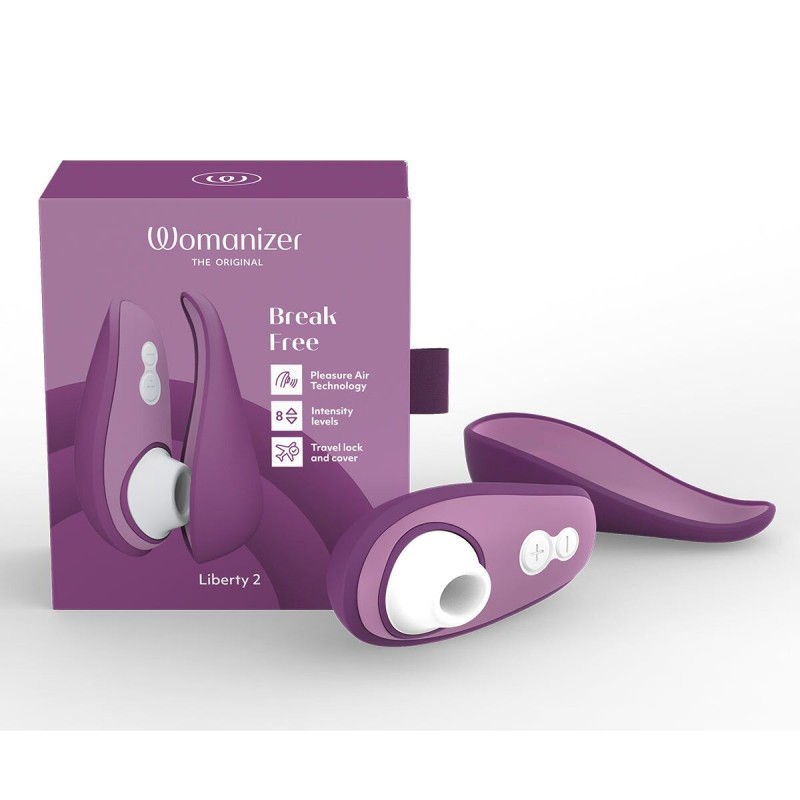 Вакуумний кліторальний стимулятор Womanizer Liberty 2 Purple, 8 режимів, магнітна кришечка