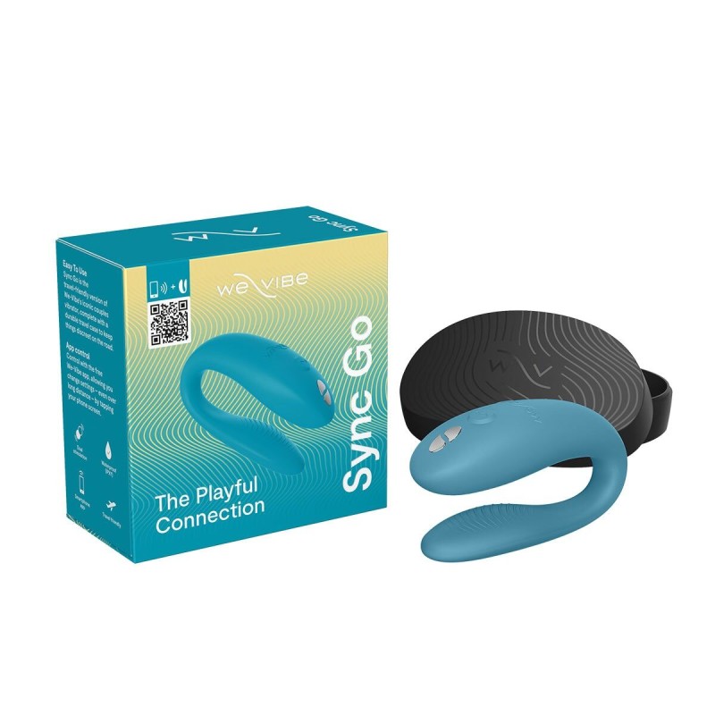 Смарт-вібратор для пар We-Vibe Sync GO Turquoise, тревел-кейс