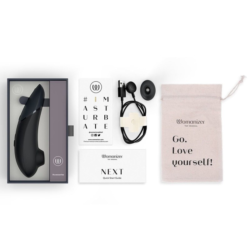 Вакуумний кліторальний стимулятор Womanizer Next Black, 3D Pleasure Air, 14 рівнів інтенсивності