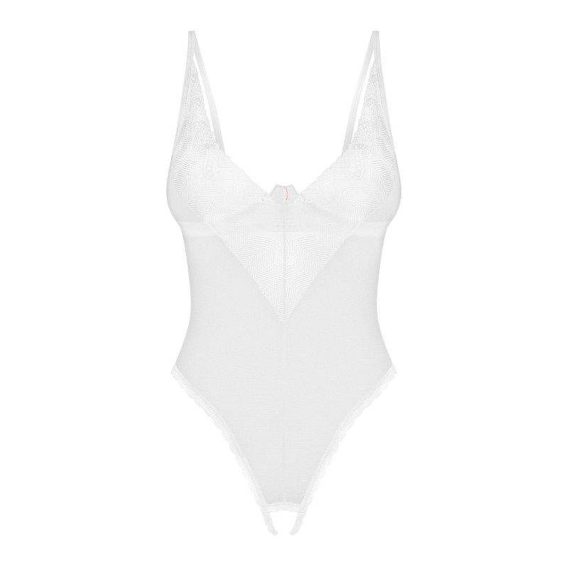 Боді з доступом Obsessive Alissium crotchless teddy, M/L, ліф з м’якою чашкою, високі трусики