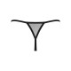 Трусики-стринги Obsessive Novenes crotchless thong, XS/S, сетка, стрепы, украшение со стразами