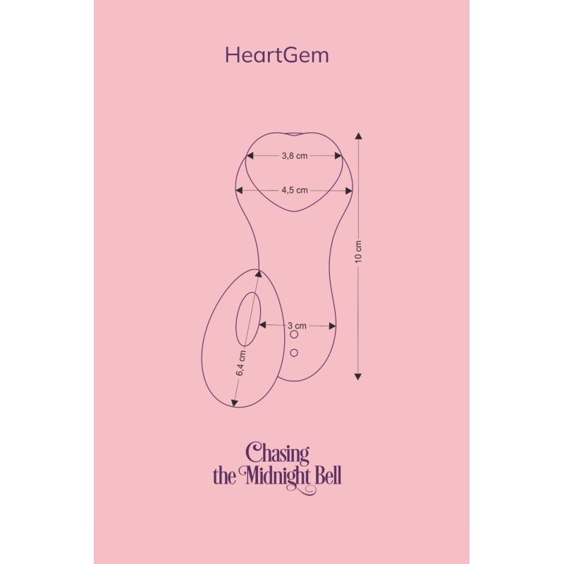 Вібратор у трусики FairyGasm HeartGem blue, на магніті, пульт ДК