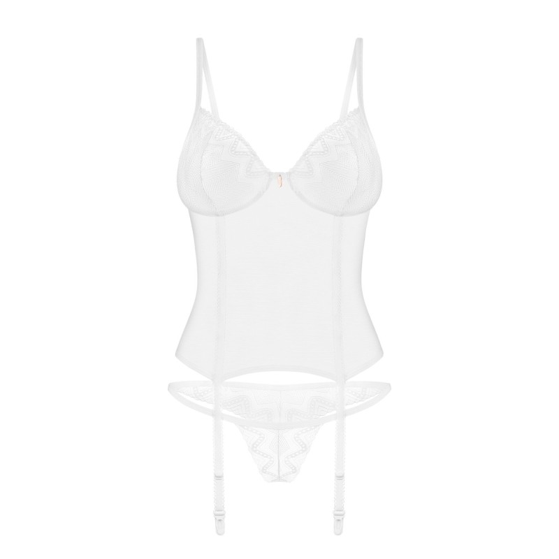 Корсет Obsessive Alissium corset & thong M/L (м'ята упаковка!!!)