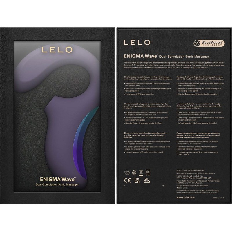 Клиторально-вагинальный звуковой стимулятор LELO Enigma WAVE Cyber Purple, 3 типа стимуляции